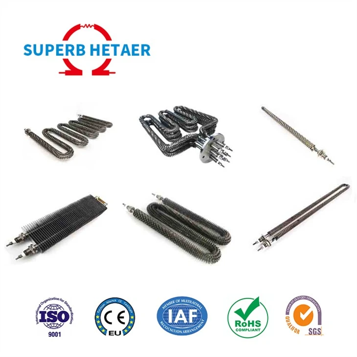 415v 750w Straight Finned Tubular Air Heater For Heat Exchange