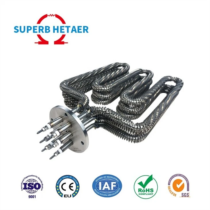 415v 750w Straight Finned Tubular Air Heater For Heat Exchange